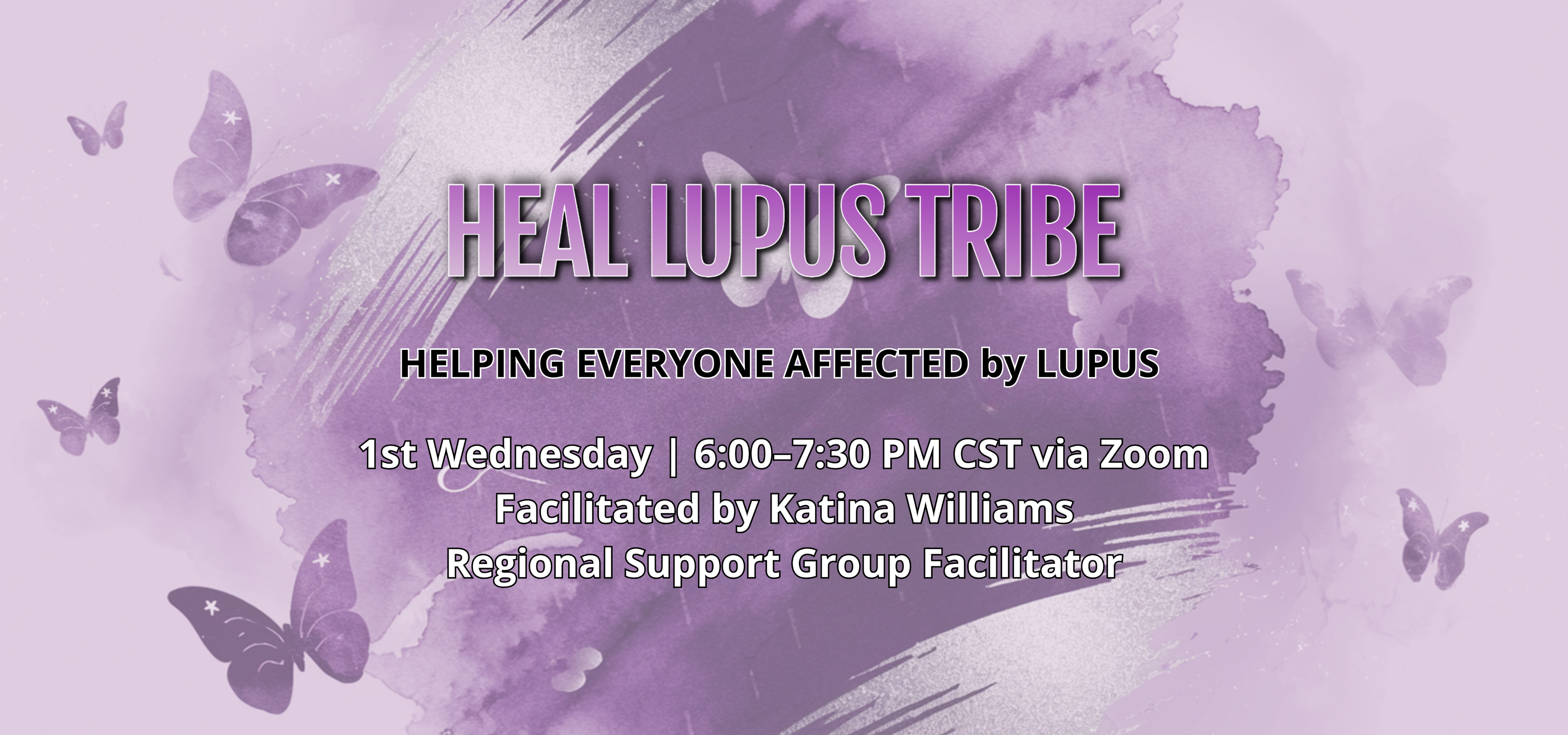 Banner for heal lupus tribe with information